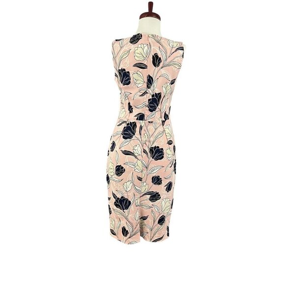 Banana Republic Women's  Sleeveless Sheath Dress  Size 4 Pink Black White Floral - Picture 2 of 13